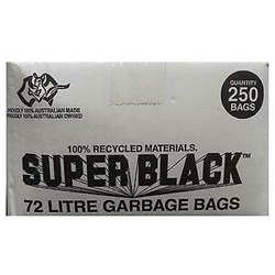 Garbage Bags 72Lt Black 250s