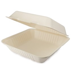 Clamshell 8" Regular Dinner 200s Sugarcane
