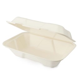 Clamshell 9"x6" Snack Box 250s Sugarcane