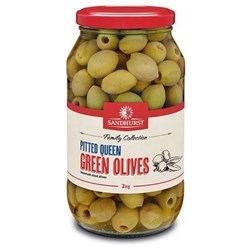 Green Pitted Olives 2Kg