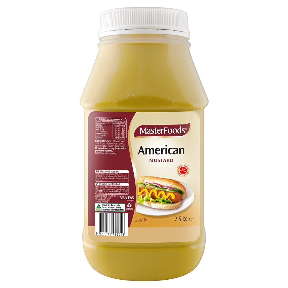 Mustards American Mustard 2.5kgUnited Foodservice United Foodservice